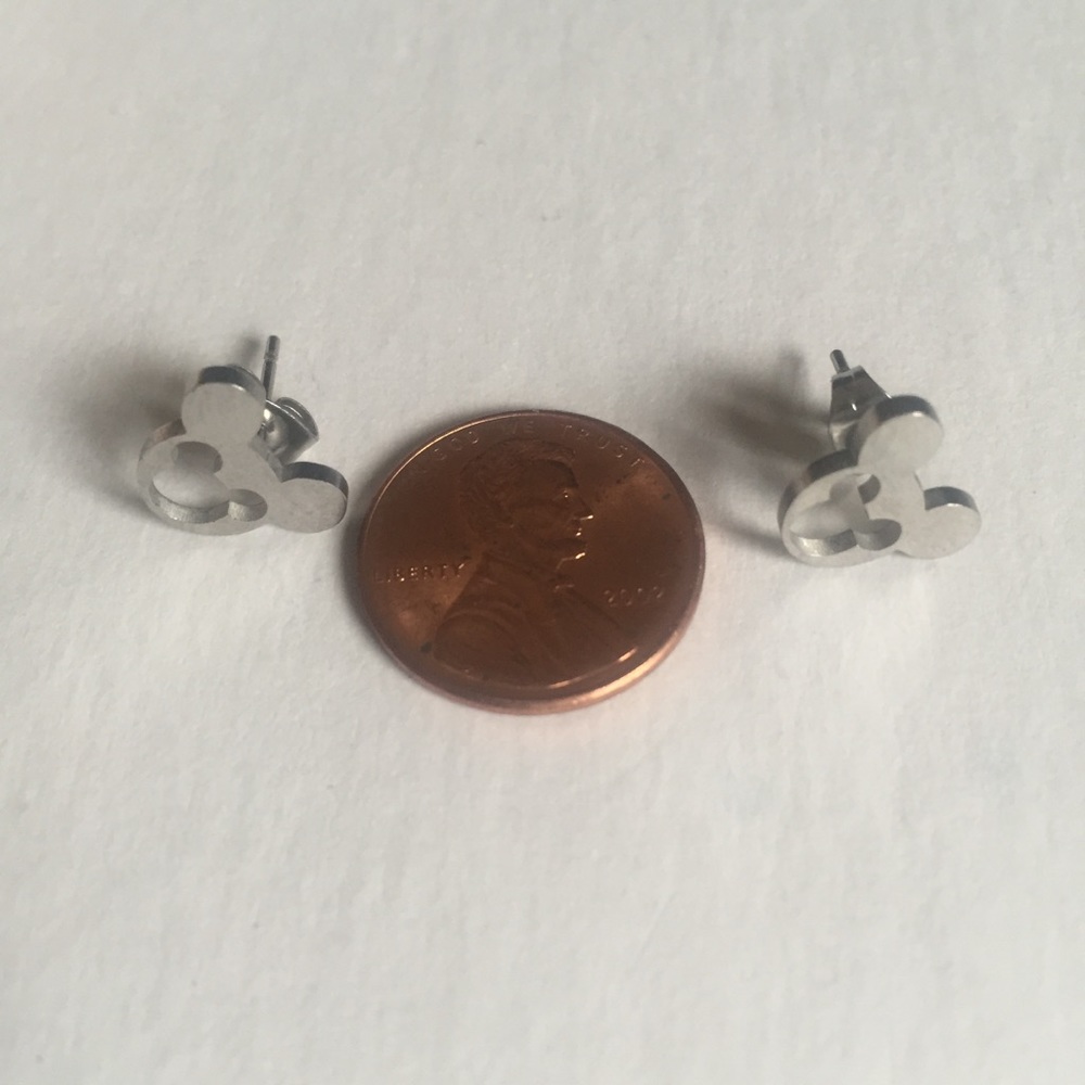 Stainless Steel Mickey Mouse Earrings - Picture 5 of 7